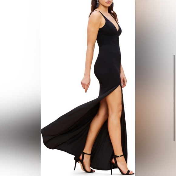 Dress the Population Iris Gown – Black Plunging Maxi Dress Size XXL NWT - Picture 3 of 9